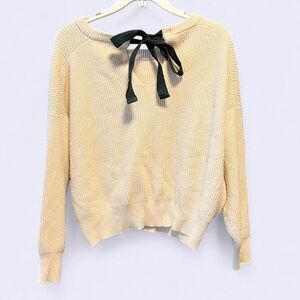 Zara | Ballet Pink Knit Sweater with Black Back Tie